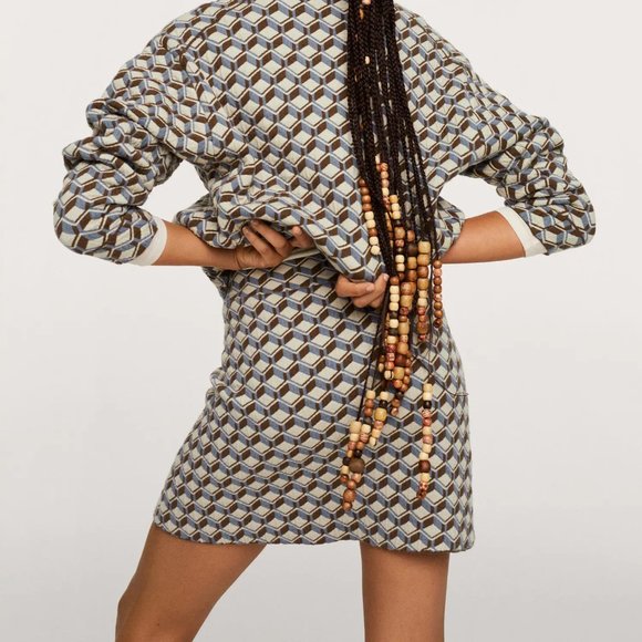 Mango Geometric print knit skirt - Picture 7 of 7